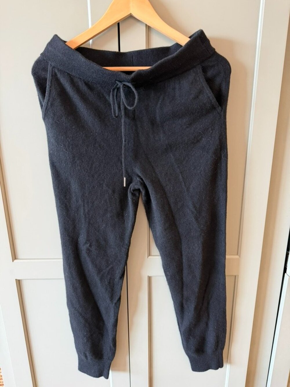 Quince Black Mongolian Cashmere Jogger Pants Size Small